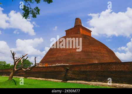 Vista panoramica sulla Jethawanaramaya Dagaba in Anuradhapura, Sri Lanka Foto Stock