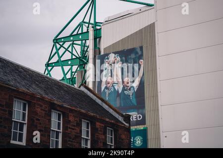 L''Hibernian Football Club è una squadra di calcio professionistica con sede nella zona di Leith, a Edimburgo, in Scozia. Il club è stato fondato nel 1875. Foto Stock