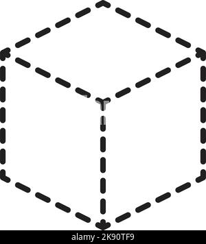 Cubo tracciante, linee forma cuboide elemento per prescolare, asilo e bambini Montessori attività di disegno in illustrazione vettoriale Illustrazione Vettoriale