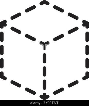 Cubo tracciante, linee forma cuboide elemento per prescolare, asilo e bambini Montessori attività di disegno in illustrazione vettoriale Illustrazione Vettoriale