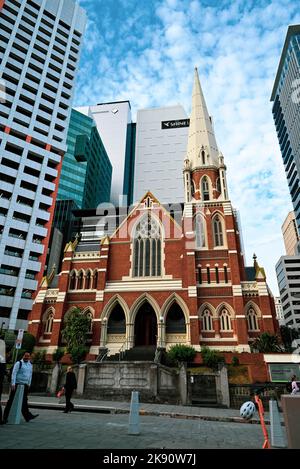 Albert Street che unisce la Chiesa Brisbane CBD Australia Foto Stock