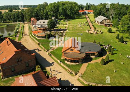 Parco-museo della storia interattiva di Sulla in Bielorussia. Complesso storico medievale Foto Stock