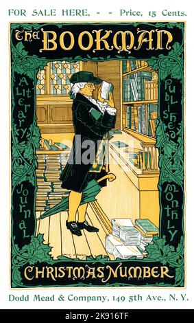 Poster per il bookman, numero di Natale - Louis Rhead artwork 1895 Foto Stock