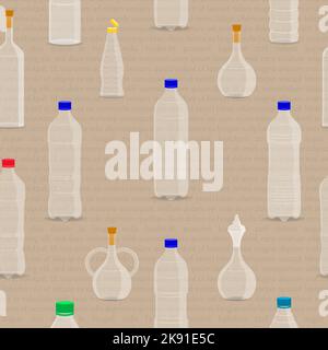 Un'illustrazione vettoriale di bottiglie d'acqua in forme e dimensioni diverse Illustrazione Vettoriale