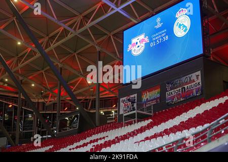 Lipsia, Germania. 25th Ott 2022. Calcio: Champions League, palcoscenico di gruppo, Gruppo F, Giornata 5 RB Leipzig - Real Madrid. Vista sull'arena. Credit: Jan Woitas/dpa/Alamy Live News Foto Stock