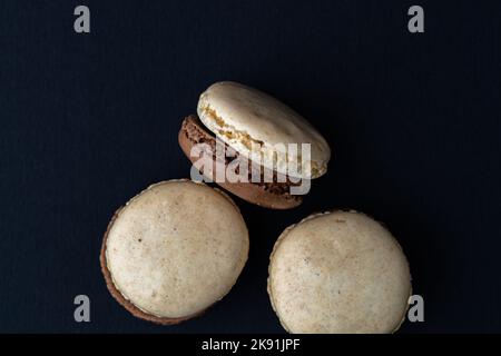 Meringa dolce, macaron o macaroon francese Foto Stock