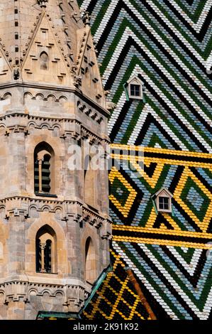 Torre Romana a St Cattedrale di Stephens a Vienna, Austria. Foto Stock