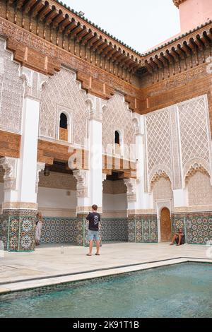 Ben Yousef Madrasa, Marrakech Marocco Foto Stock