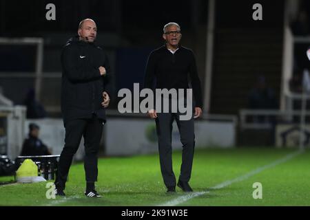 Hartlepool United Interim manager Keith Curle durante la partita della Sky Bet League 2 tra Hartlepool United e Salford City a Victoria Park, Hartlepool, martedì 25th ottobre 2022. (Credit: Marco Fletcher | NOTIZIE MI) Credit: NOTIZIE MI & Sport /Alamy Live News Foto Stock