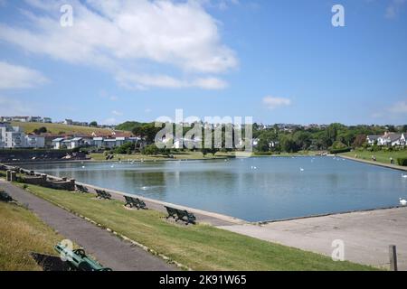 Marine Lake at Cold Knap Gardens Barry South Wales, Regno Unito Foto Stock