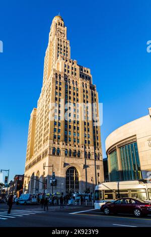 NEW YORK CITY, USA - Oct 20, 2015: Famoso edificio a torre dell'orologio a Brooklyn, New York, USA. Foto Stock