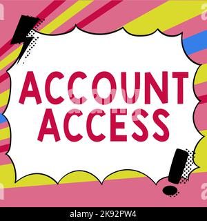 Visualizzazione concettuale dell'accesso all'account. Approccio aziendale privilegio totale per i proprietari di gestire i propri dati personali Foto Stock