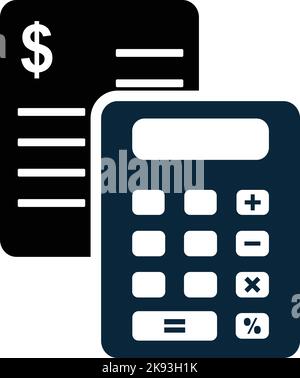 Icona Calcola istruzione calcolatrice Illustrazione Vettoriale