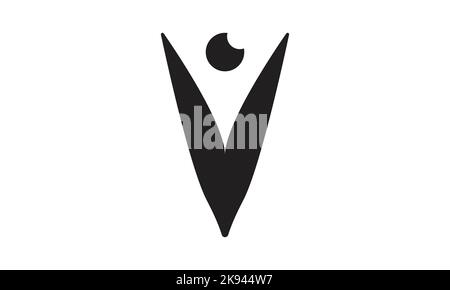 Logo V letter con modello vettoriale per icone degli occhi Illustrazione Vettoriale