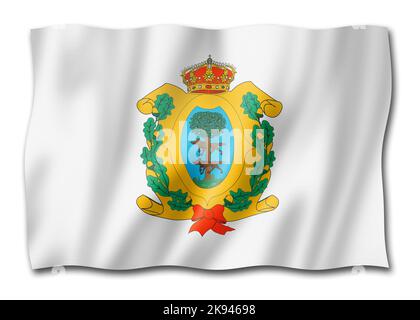 Bandiera dello stato di Durango, Messico che sventola la collezione di banner. Illustrazione 3D Foto Stock