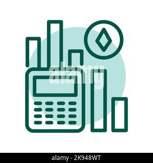 Icona della linea commerciale. Denaro virtuale. Illustrazione Vettoriale