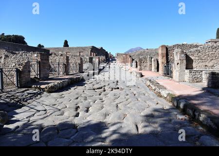 Pompei - Via Stabiana da porta di Stabia Foto Stock