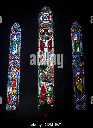 La finestra est, St. Andrew`s Church, Wilmcote, Warwickshire, Inghilterra, REGNO UNITO Foto Stock