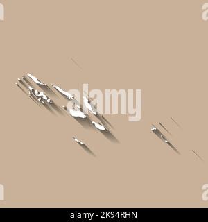 Silhouette della mappa vettoriale delle Isole Salomone Illustrazione Vettoriale