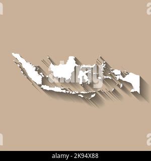 Indonesia sagoma della mappa vettoriale del paese Illustrazione Vettoriale