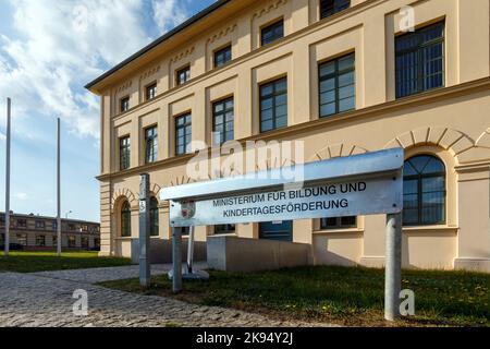 Ministero dell'Educazione e dell'Assistenza diurna per i bambini dello Stato del Meclemburgo-Pomerania occidentale, con sede nel Marstall di Schwerin Foto Stock