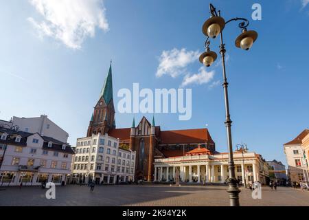 Am Markt nel centro storico di Schwerin Foto Stock