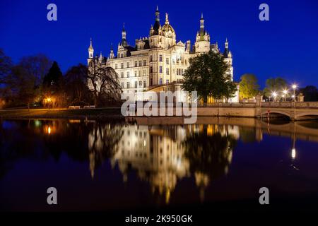 Schloss Schwerin, Sitz des Landtages von Mecklenburg-Vorpommern Foto Stock