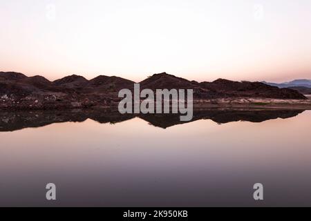 Diga di Wadi Buraq dagli Emirati Arabi Uniti Foto Stock