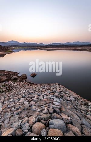 Diga di Wadi Buraq dagli Emirati Arabi Uniti Foto Stock