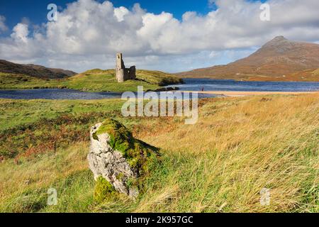 Assynt è conosciuta per il suo paesaggio e le sue montagne notevoli è nella zona di Sutherland nord-ovest Highlands Scozia Foto Stock
