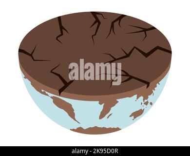 Icona del cambiamento climatico terrestre - ecologia isometrica vettoriale illustrazione di un concetto ambientale per salvare il pianeta Terra. Visione concettuale sul tema di Illustrazione Vettoriale