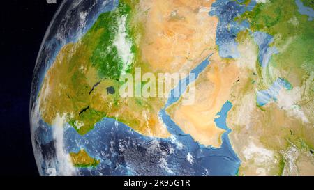 Il mondo della terra si è concentrato sul Medio Oriente Foto Stock