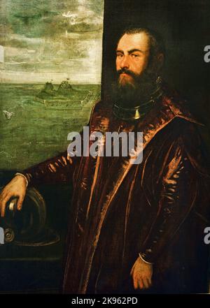 Ritratto di un ammiraglio veneziano 1570 di Jacopo Tintoretto (vero nome Jacopo Comin 1518 - 1594) Jacopo ROBUSTI, Venezia, Foto Stock