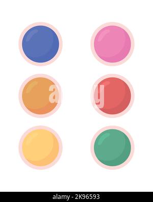 Consente di colorare gli oggetti vettoriali semi-piatti Illustrazione Vettoriale