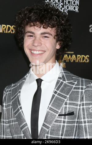 LOS ANGELES - OTT 25: Zackary Arthur al Saturn Awards 50th - Arrivi al Marriott Convention Center il 25 ottobre 2022 a Burbank, CA Foto Stock