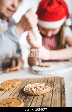 Primo piano di biscotti al forno Foto Stock