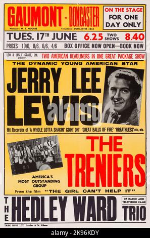 Poster del tour britannico di Jerry Lee Lewis, 1958 Foto Stock