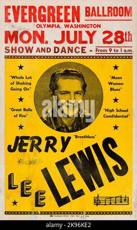 Poster concerto sala da ballo Jerry Lee Lewis Evergreen (1958) Foto Stock