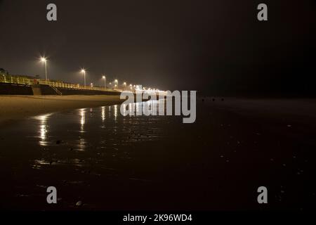 Bridlington North Beach di notte Foto Stock