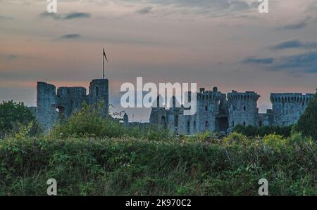 Raglan Castello, / Castell Rhaglan, Foto Stock