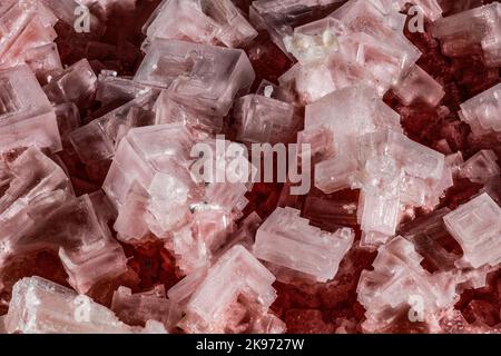 Cristalli di Halite rosa Foto Stock