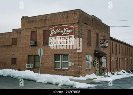 Golden Lane Antique Gallery segno vintage, New Oxford, Pennsylvania Foto Stock