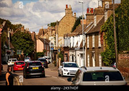 Godmanchester, Huntingdonshire, Cambridgeshire, Inghilterra. Post Street attraverso il villaggio Foto Stock