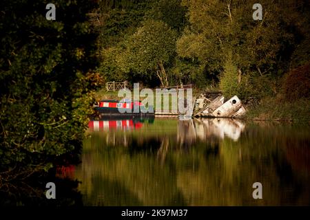 Dutton Locks River Weaver and the Weaver Navigation Dutton, Cheshire, England Foto Stock