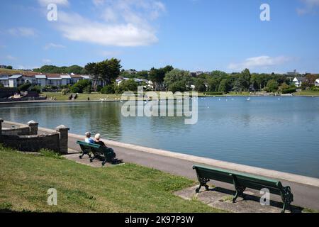 Marine Lake at Cold Knap Gardens Barry South Wales, Regno Unito Foto Stock