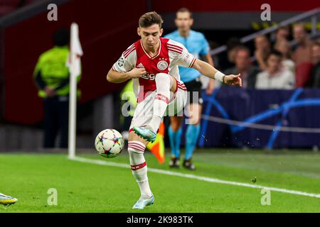 AMSTERDAM, PAESI BASSI - 26 OTTOBRE: Francisco Conceicao di Ajax durante la partita del Gruppo A - UEFA Champions League tra Ajax e Liverpool FC alla Johan Cruijff Arena il 26 ottobre 2022 ad Amsterdam, Paesi Bassi (Foto di Marcel ter Bals/Orange Pictures) Foto Stock