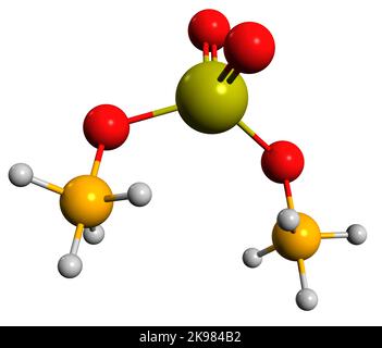 3D immagine di solfato di ammonio formula scheletrica - struttura chimica molecolare di sale inorganico isolato su sfondo bianco Foto Stock