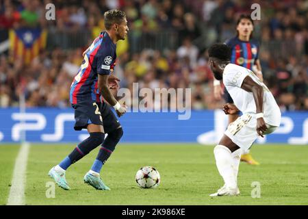 Barcellona, Spagna. 26/10/2022, Raphinha del FC Barcelona durante la partita della UEFA Champions League tra il FC Barcelona e il FC Bayern Munchen allo Spotify Camp Nou di Barcellona, Spagna. Foto Stock