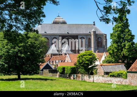 La città di Veere, provincia di Zeeland, Grote Kerk Veere, chiesa, ex ospedale militare, Oggi istituzione culturale, Paesi Bassi, Foto Stock