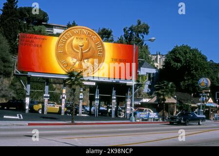 Earth Wind and Fire, The Best of, cartellone dell'album sulla Sunset Strip, Los Angeles, CA., USA, novembre 1978 Foto Stock